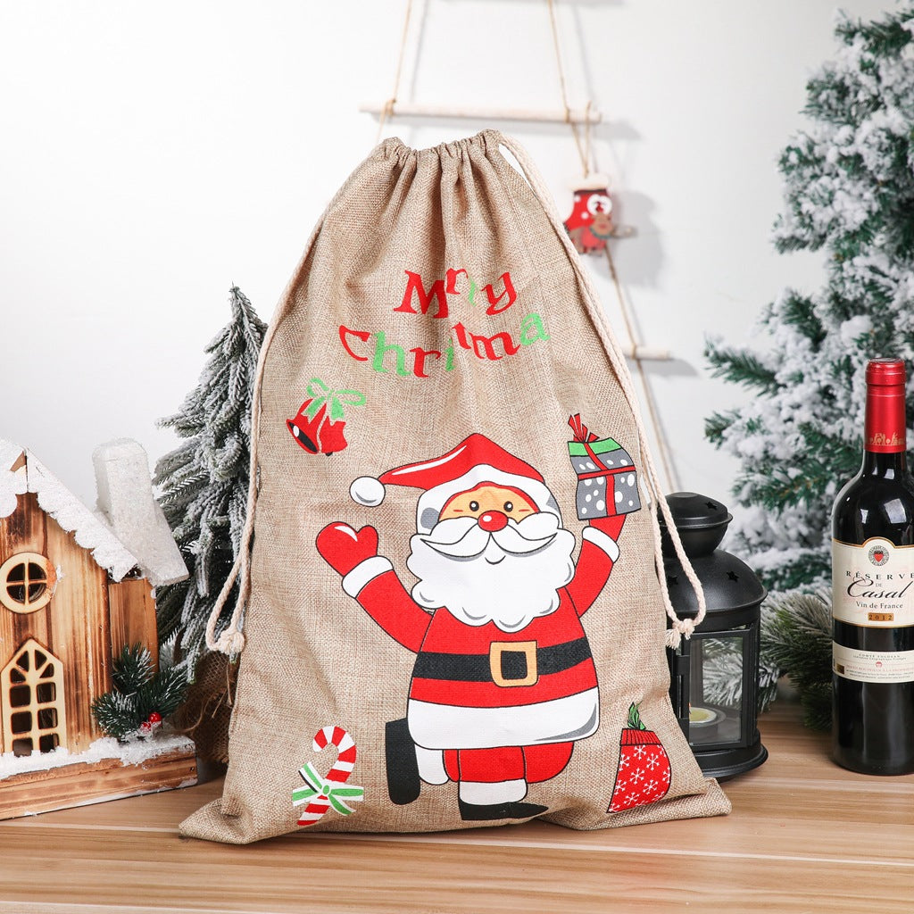 Christmas Gift Bags: Reusable Santa Drawstring Sacks