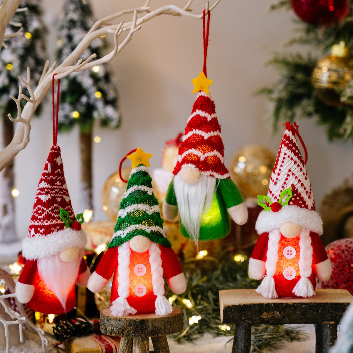 Knitted Elf Christmas Ornaments for Cozy Tree Decor