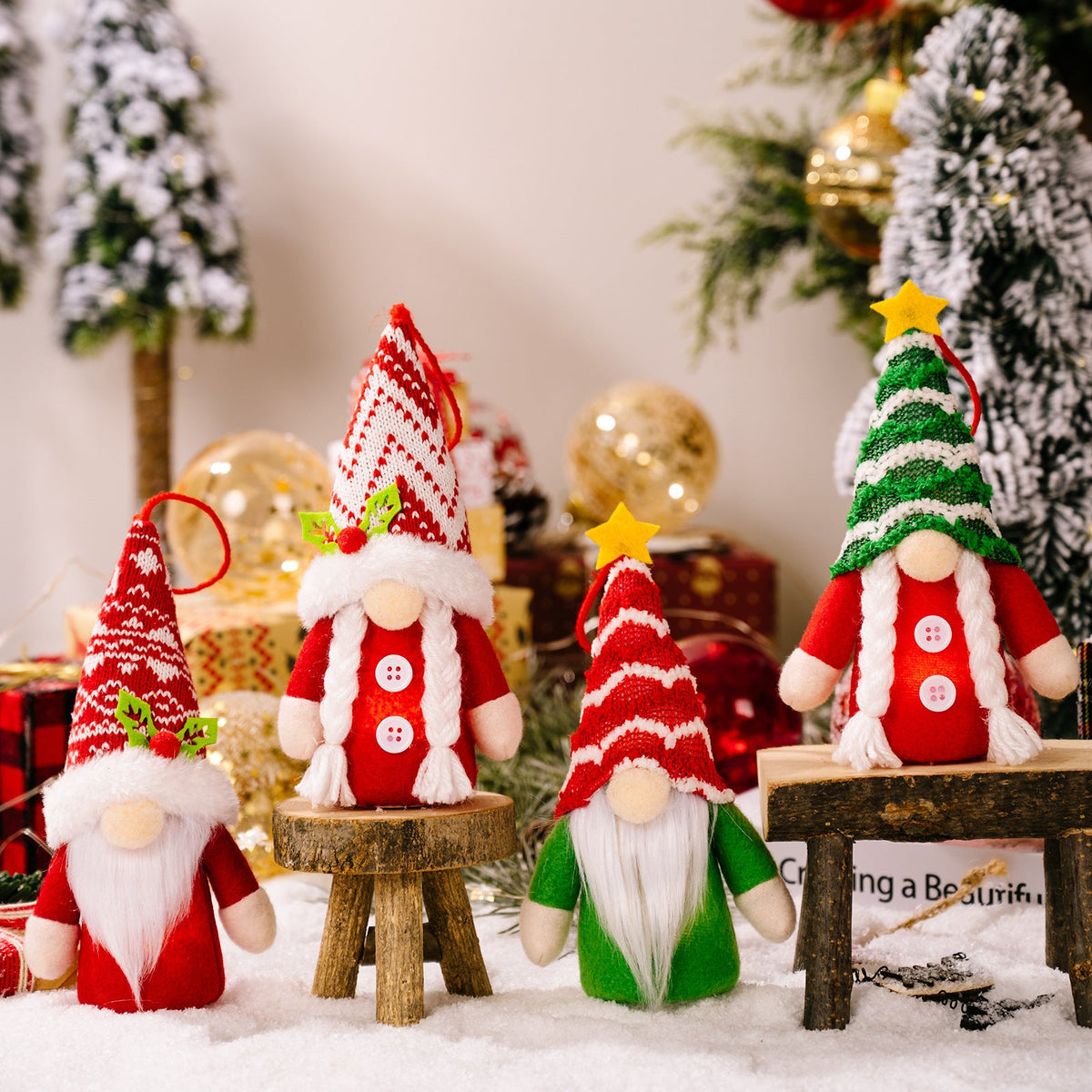 Knitted Elf Christmas Ornaments for Cozy Tree Decor
