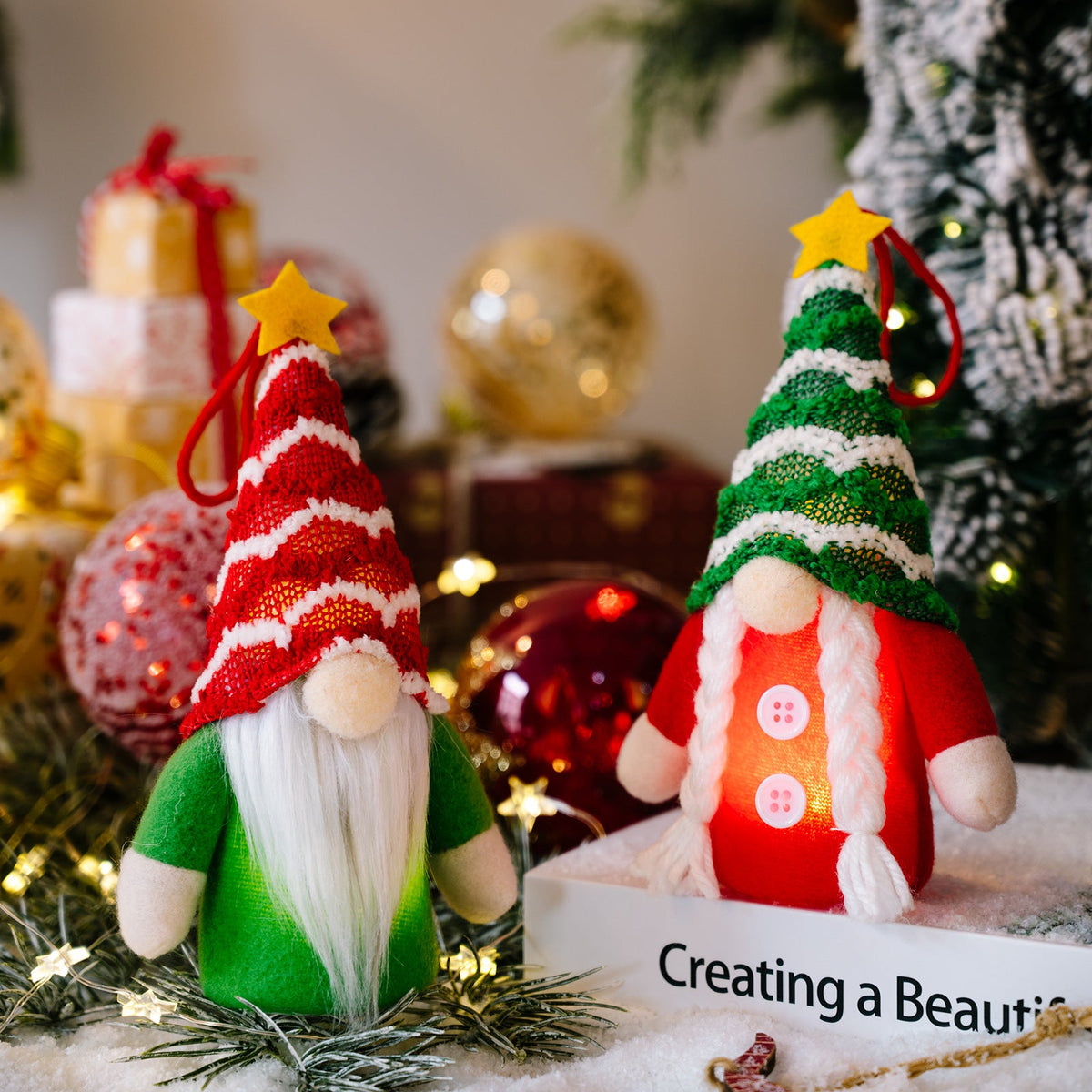 Knitted Elf Christmas Ornaments for Cozy Tree Decor