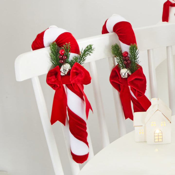 Styrofoam Candy Canes — Large Flocked Christmas Decor