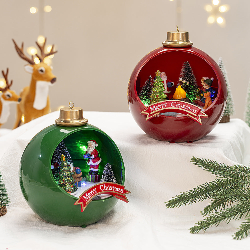Musical Christmas Ornament Light-Up Snow House Decor