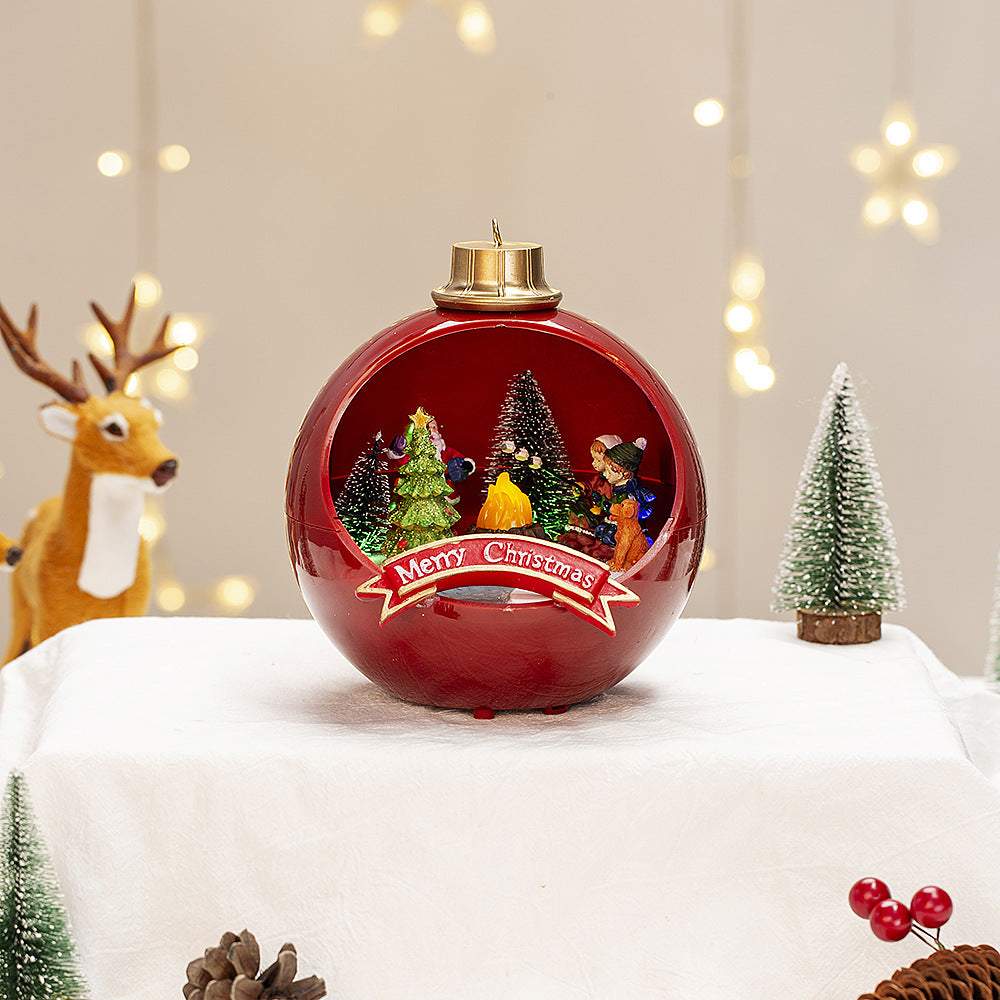 Musical Christmas Ornament Light-Up Snow House Decor