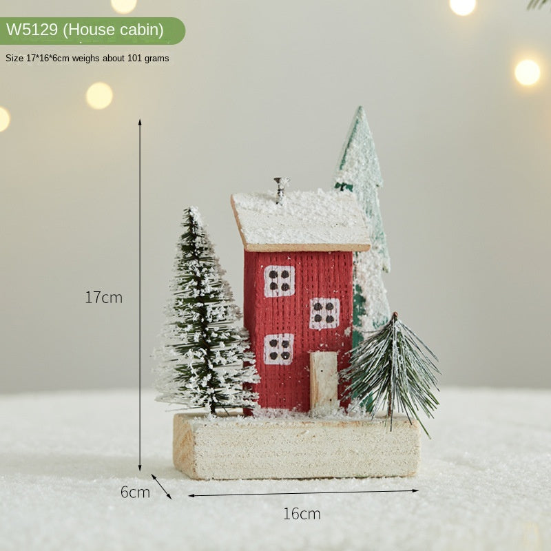 Mini Wooden Christmas Village Decor for Cozy Tables