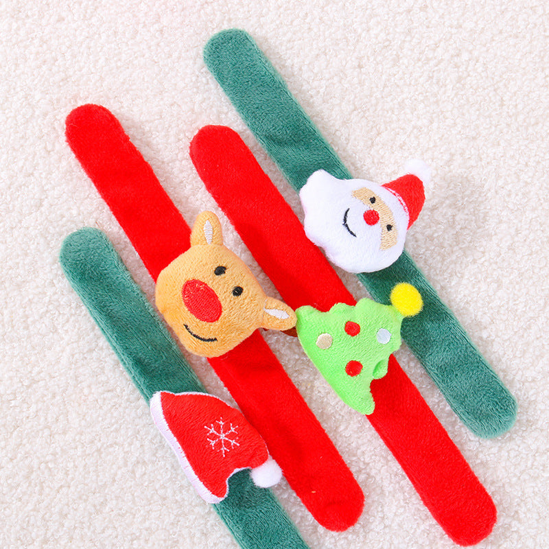 Christmas Plush Slap Bracelets for Festive Kids’ Fun