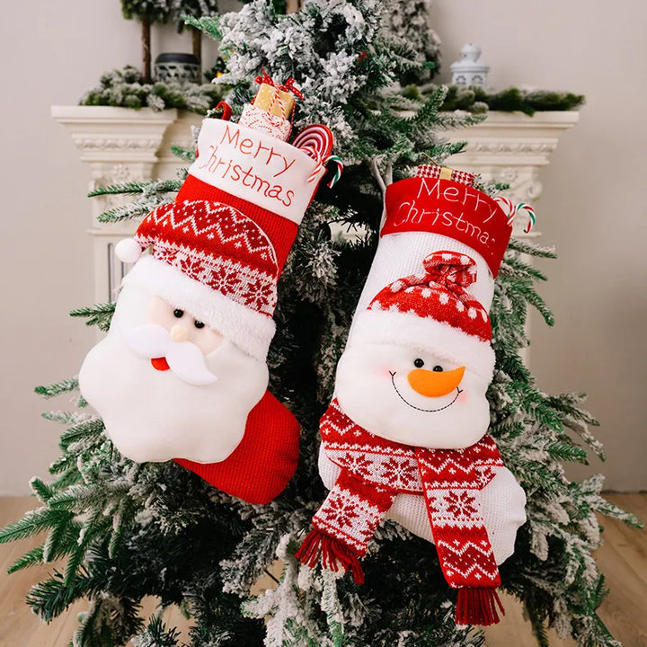 Christmas Character Stocking Gift Bag For Mantel Decor