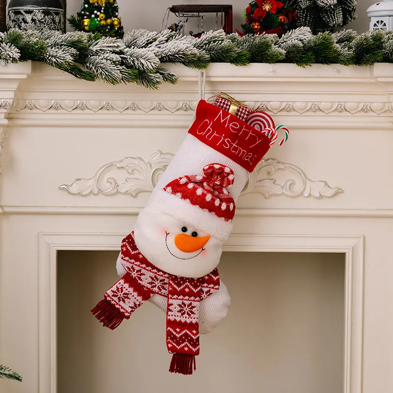 Christmas Character Stocking Gift Bag For Mantel Decor