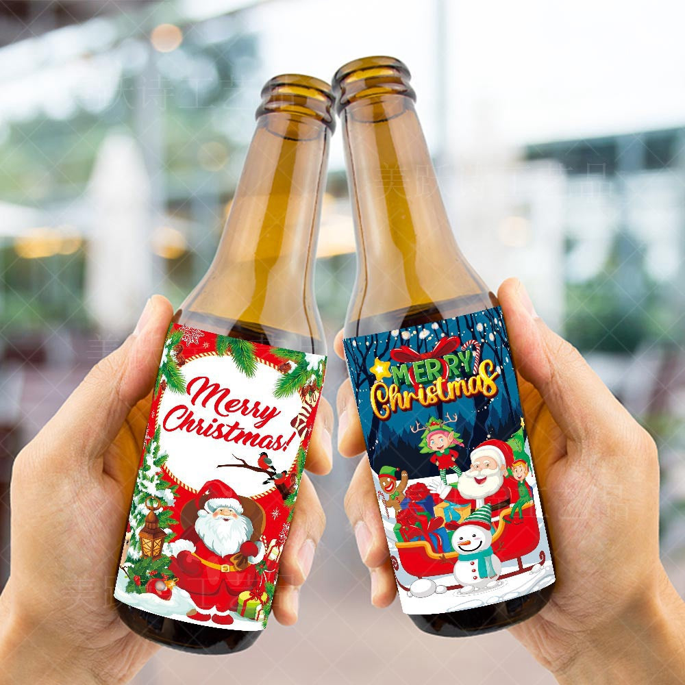 Christmas Wine Bottle Stickers for Festive Holiday Gifts