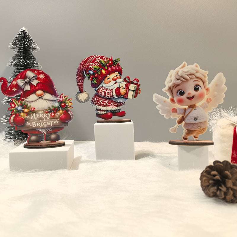 Christmas Wooden Figurine Decor for Festive Displays