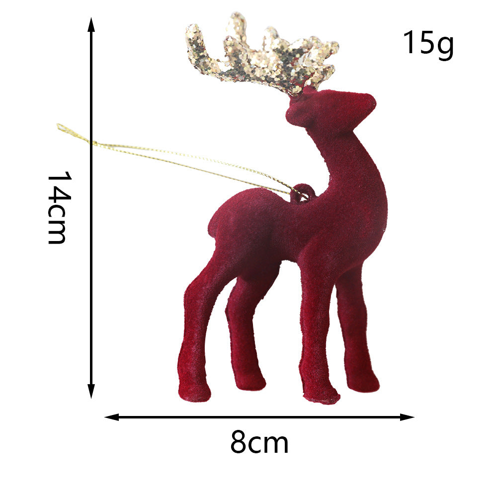 Sparkling Plush Reindeer Christmas Tree Ornament Decor