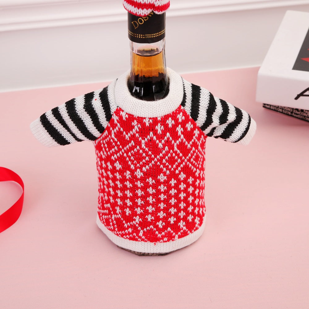 Christmas Wine Bottle Sweater Reindeer Centerpiece