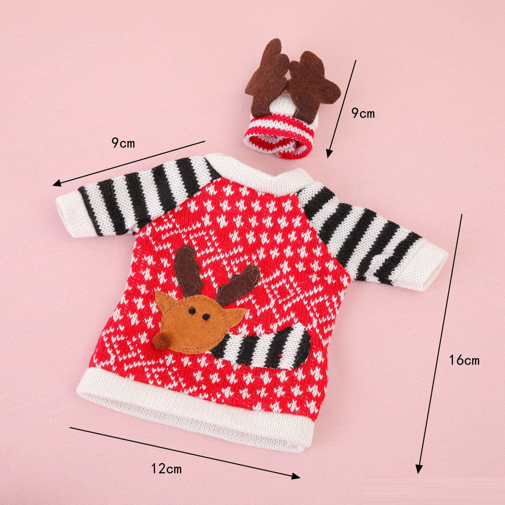 Christmas Wine Bottle Sweater Reindeer Centerpiece
