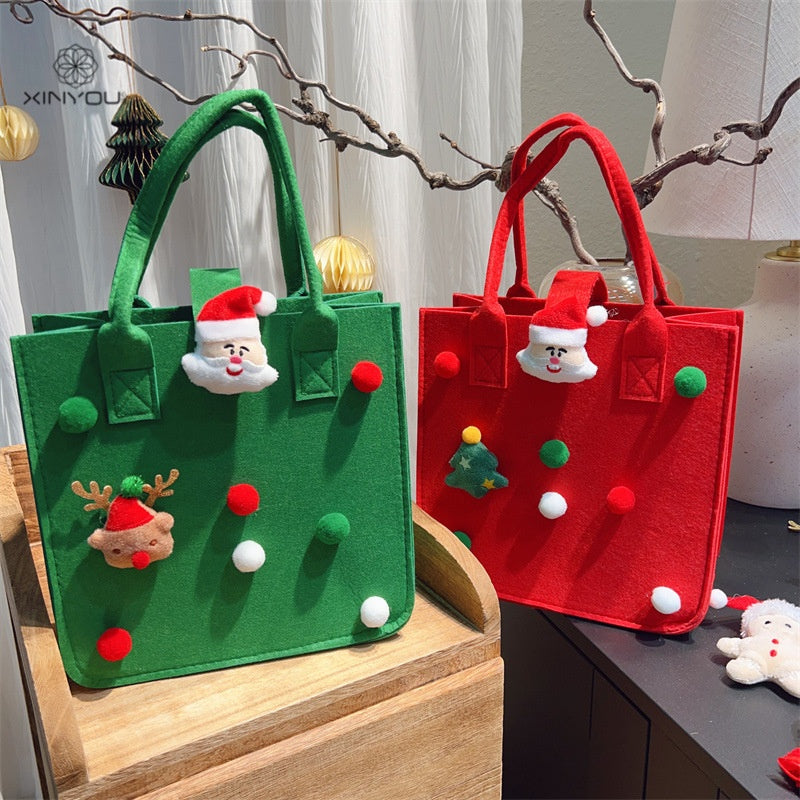 Christmas Felt Gift Bags, Reusable 2-Piece Gift Set