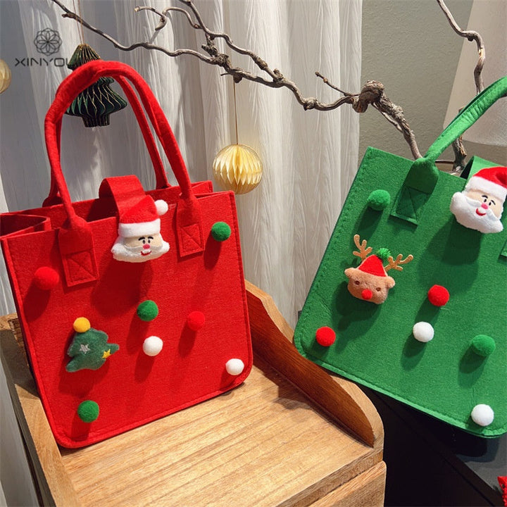 Christmas Felt Gift Bags, Reusable 2-Piece Gift Set