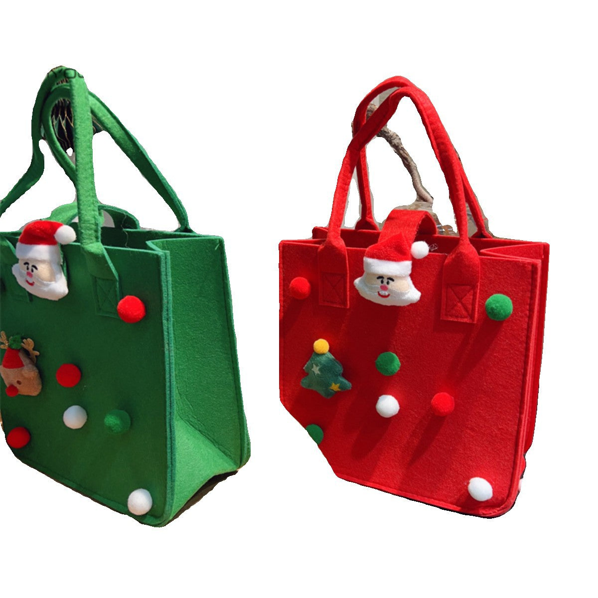 Christmas Felt Gift Bags, Reusable 2-Piece Gift Set