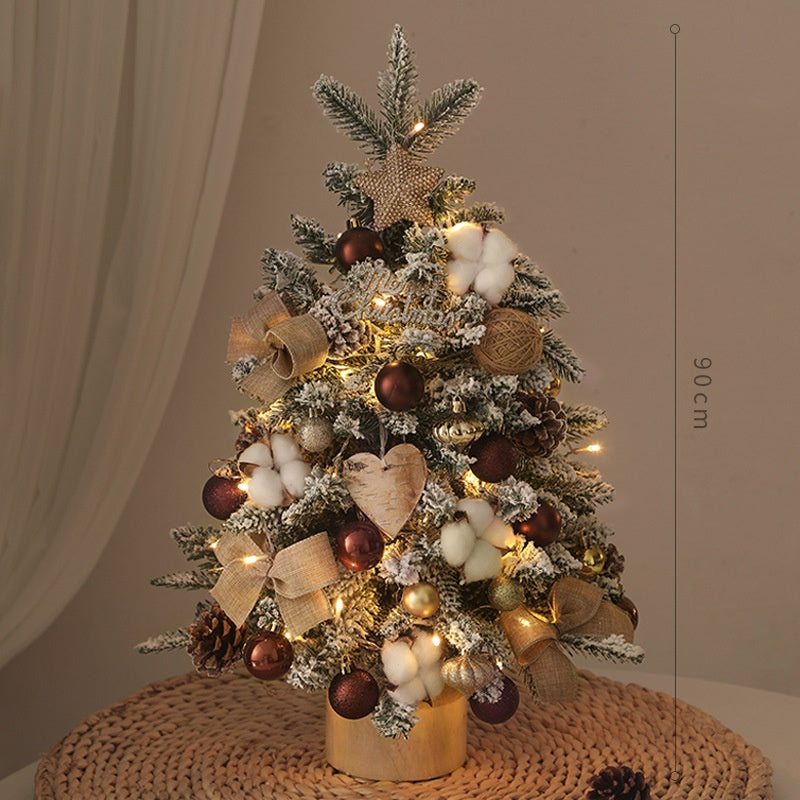 Desktop Christmas Tree Set - Pre-Lit Tabletop Decor