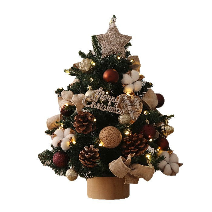 Desktop Christmas Tree Set - Pre-Lit Tabletop Decor