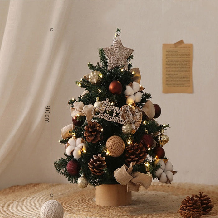 Desktop Christmas Tree Set - Pre-Lit Tabletop Decor