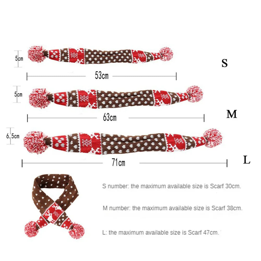Christmas Dog Scarf – Festive Warm Knitted Pet Accessory
