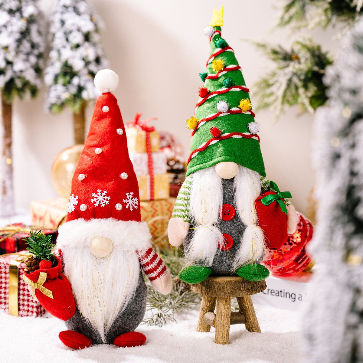 Christmas Gnome Decoration Set for Festive Tabletop Decor