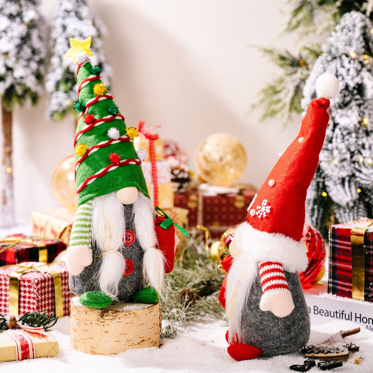 Christmas Gnome Decoration Set for Festive Tabletop Decor