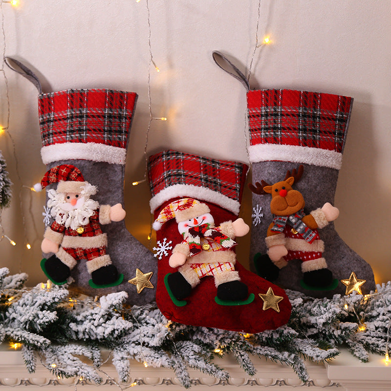 Christmas Stocking Set with Plush Holiday Characters