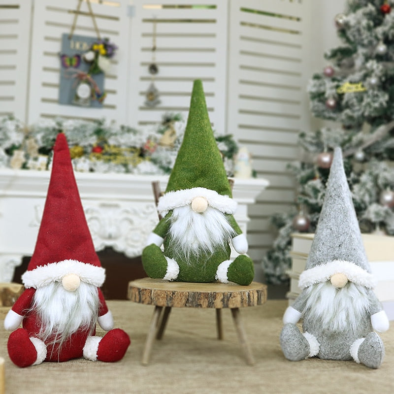 Nordic Gnome Christmas Ornament Set of 3 Plush Décor