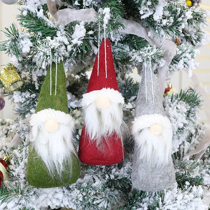 Nordic Gnome Christmas Ornament Set of 3 Plush Décor