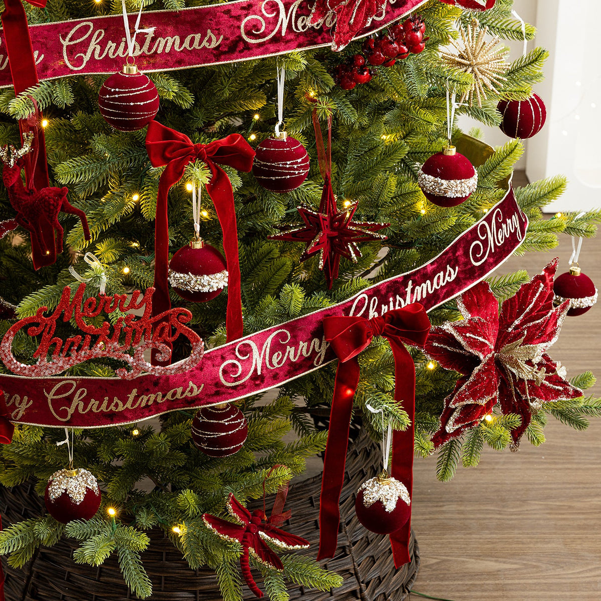 Christmas Velvet Bow Ornament for Elegant Holiday Trees