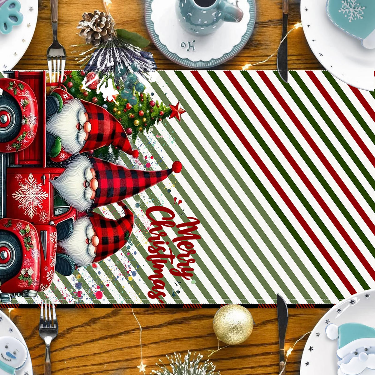 Christmas Table Flag for a Festive Holiday Tablescape