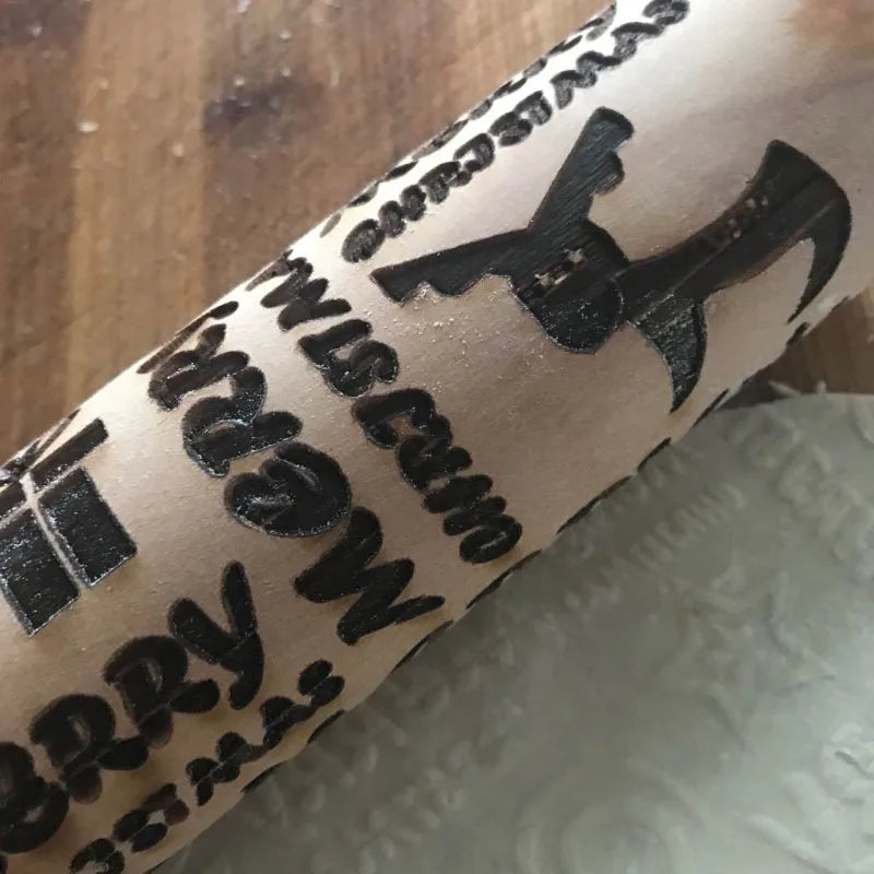 Christmas Embossing Rolling Pin for Cookies and Fondant