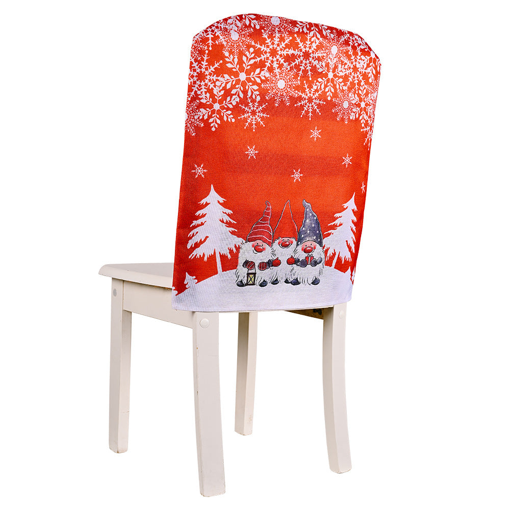 Christmas Chair Covers With Snowflake Forest Print Design