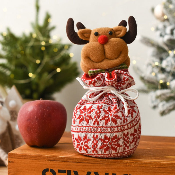 Christmas Apple Gift Bag – Festive Drawstring Pouch