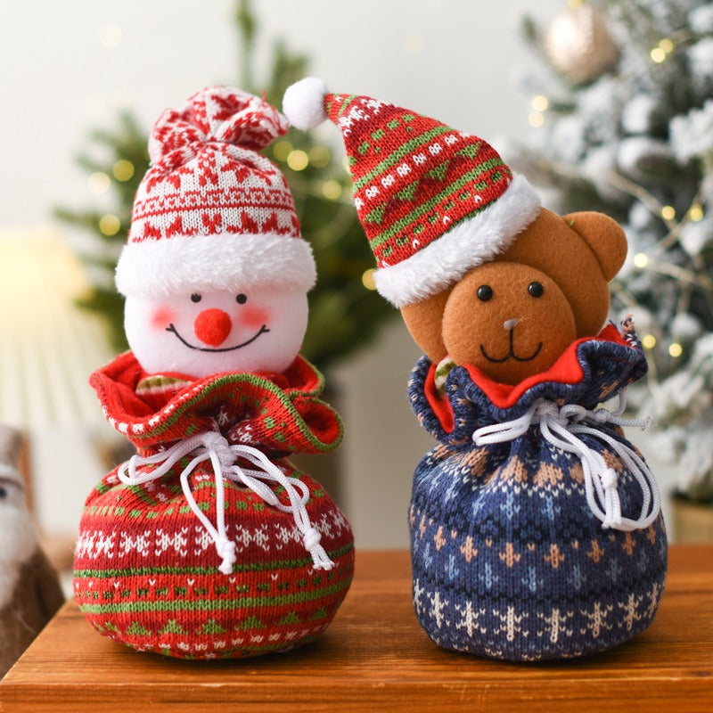 Christmas Apple Gift Bag – Festive Drawstring Pouch