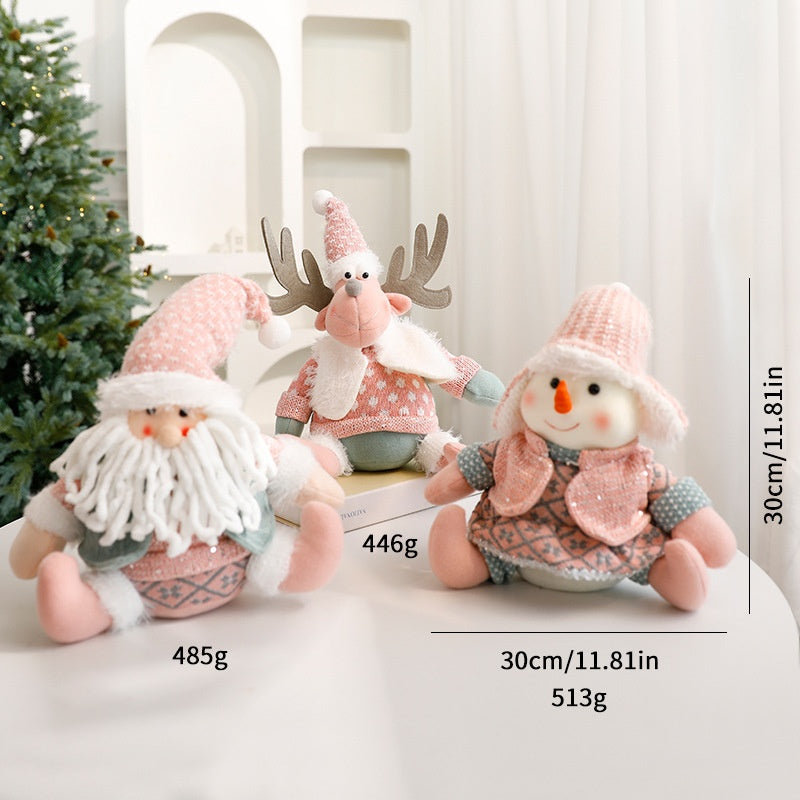 Christmas Faceless Doll Set for Cozy Tabletop Decor