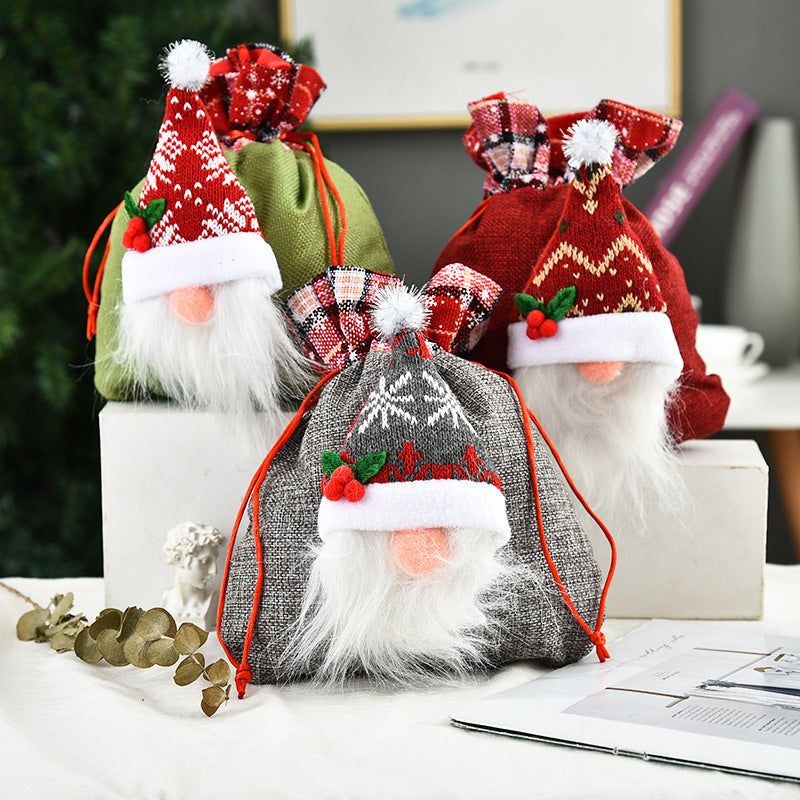Christmas Santa Gnome Gift Bag For Festive Treats