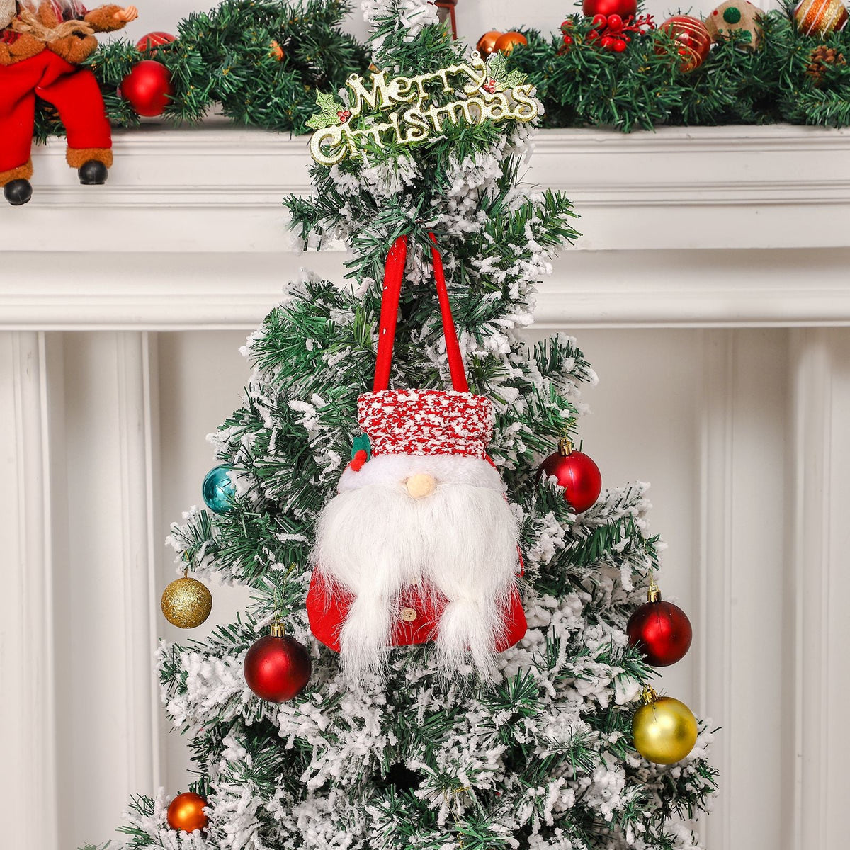 Christmas Santa Gift Bag & Holiday Tree Decoration