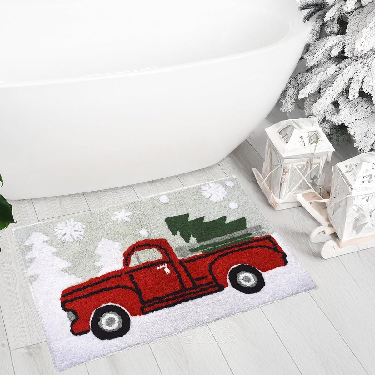 Christmas Faux Wool Rug for Absorbent Festive Floors