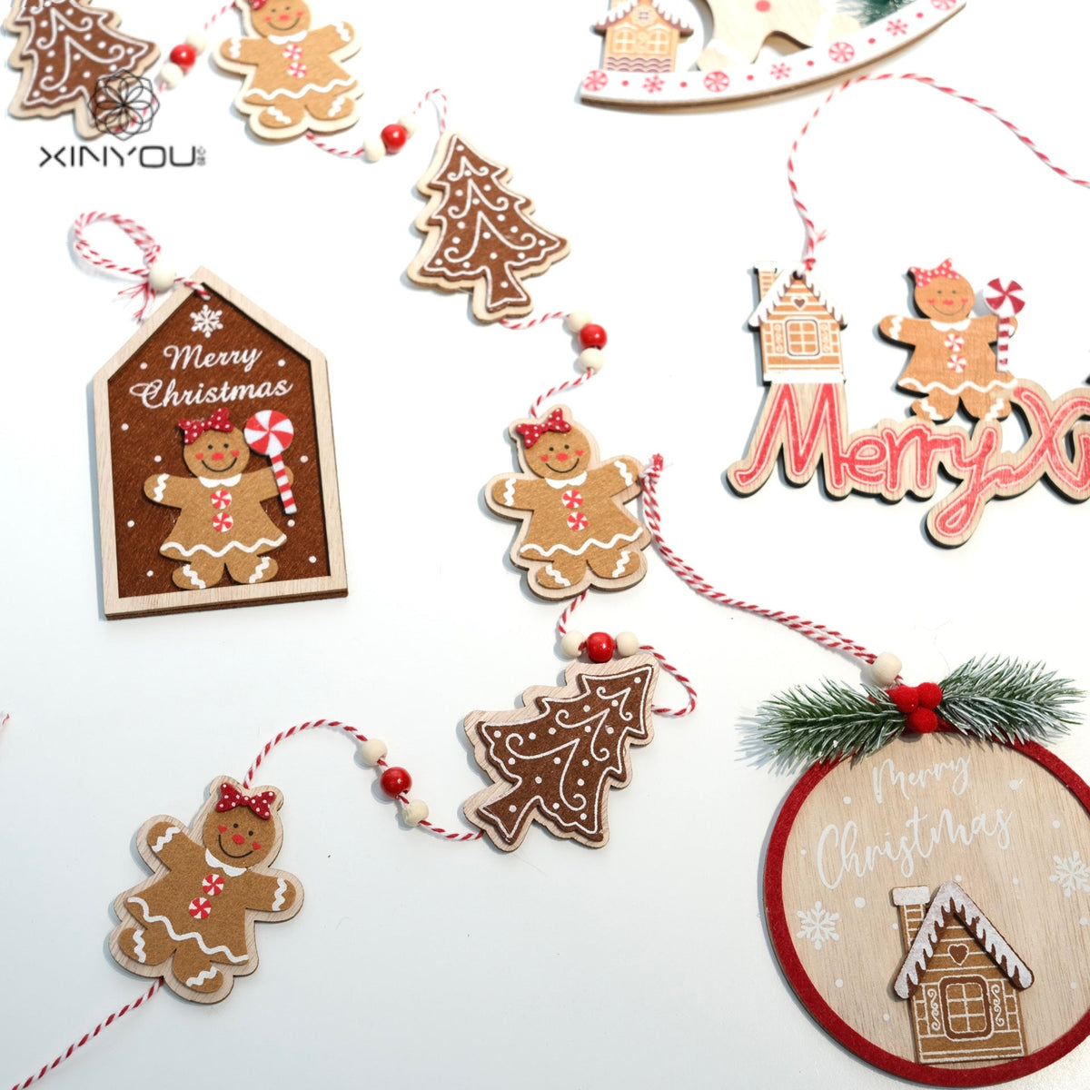 Felt Gingerbread Ornament Set for Cohesive Christmas Trees