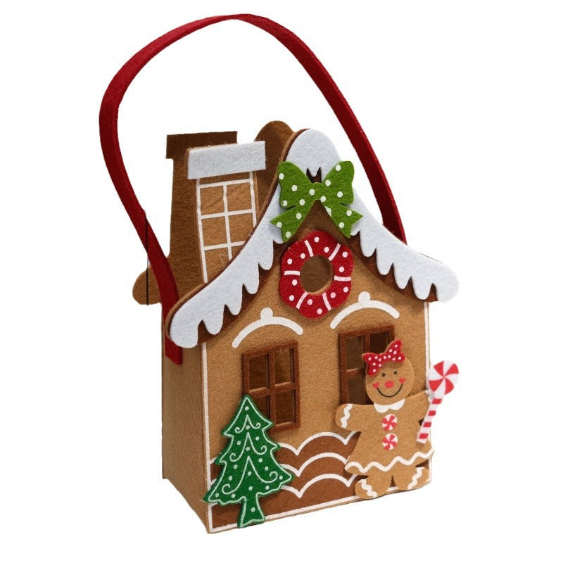 Christmas Felt Gift Bag for Gingerbread House Gifting