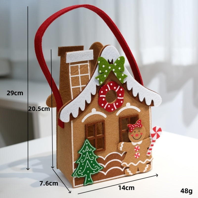 Christmas Felt Gift Bag for Gingerbread House Gifting