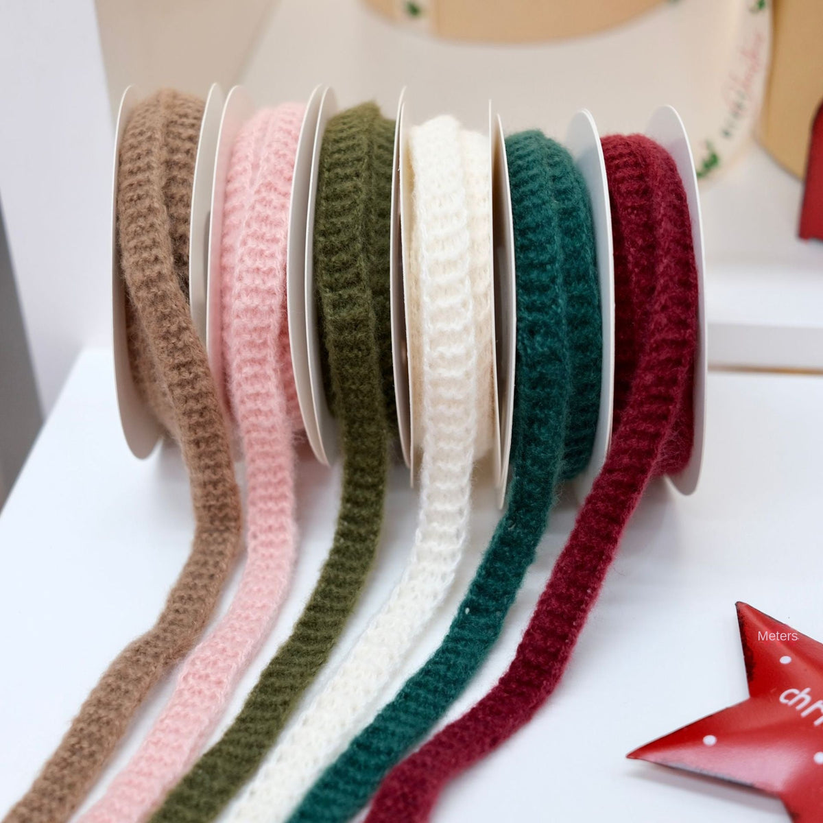 Knitted Yarn Ribbon for Cozy Christmas Gift Wrapping