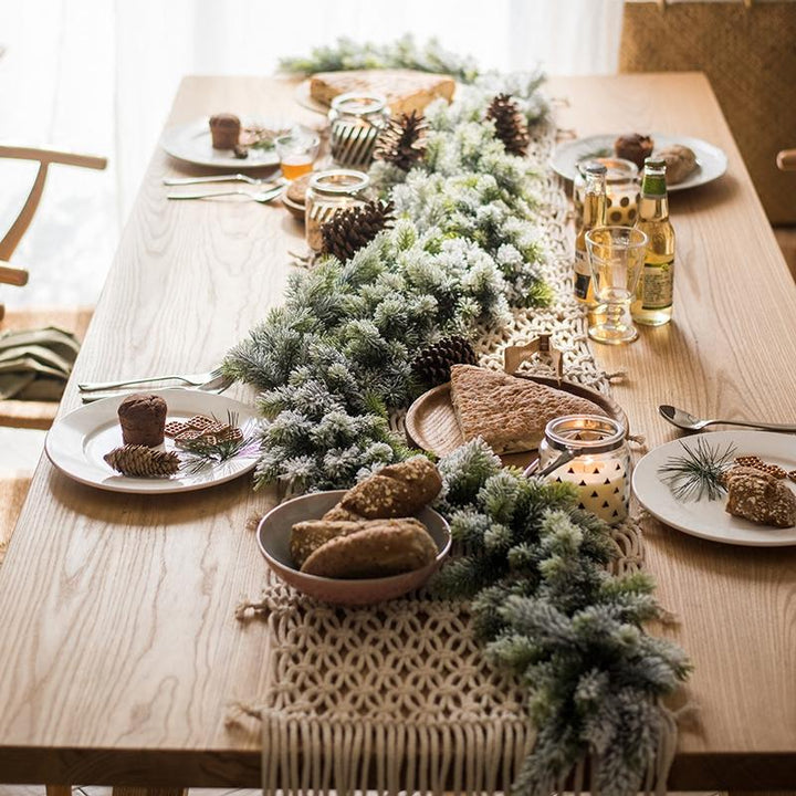 Frosted Cedar Garland 180cm Christmas Table Decoration
