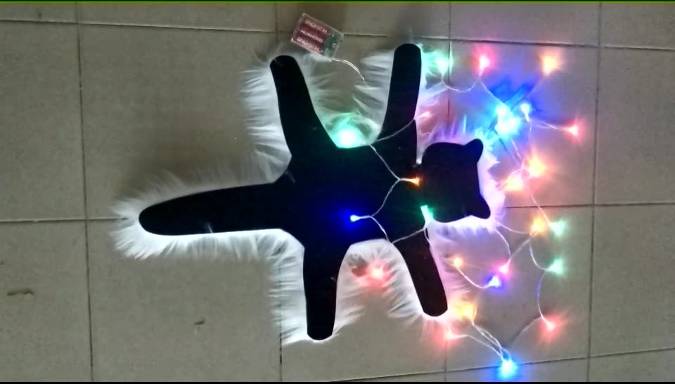 Christmas Flattened Cat Light Decoration for Floors