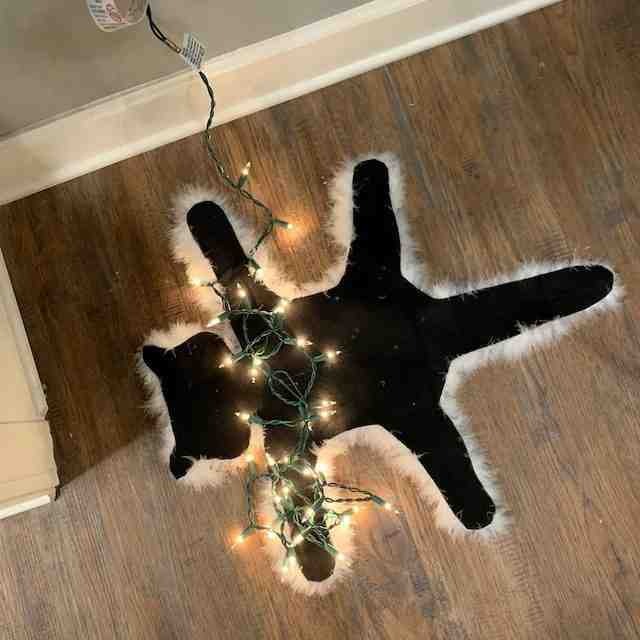 Christmas Flattened Cat Light Decoration for Floors
