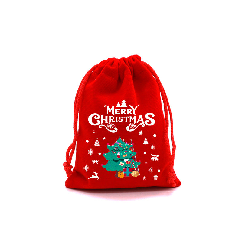 Christmas Gift Bags Reusable Velvet Drawstring Pouches