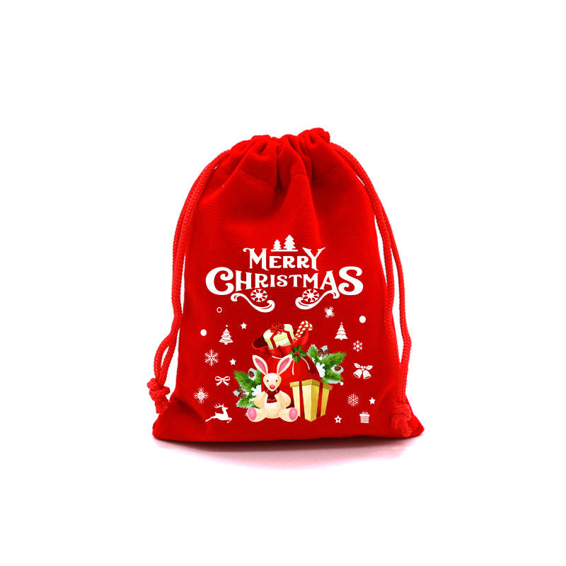 Christmas Gift Bags Reusable Velvet Drawstring Pouches