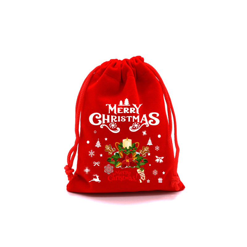 Christmas Gift Bags Reusable Velvet Drawstring Pouches