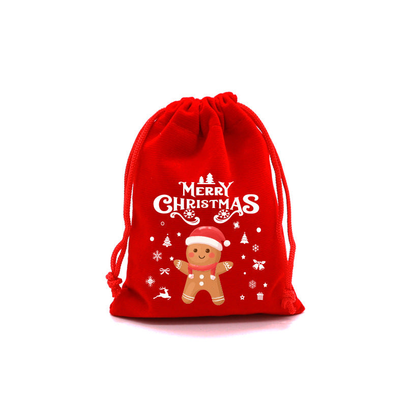 Christmas Gift Bags Reusable Velvet Drawstring Pouches