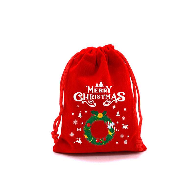 Christmas Gift Bags Reusable Velvet Drawstring Pouches